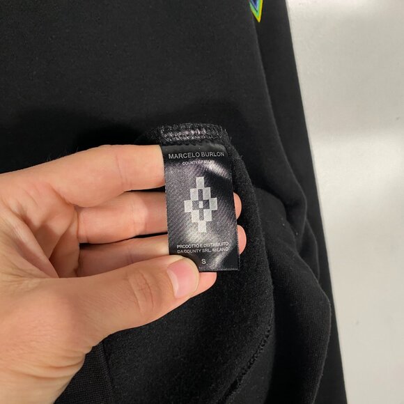 Marcelo Burlon Bird of Paradise Shoulder Print Cotton Fleece Crewneck mens Small - Picture 5 of 7